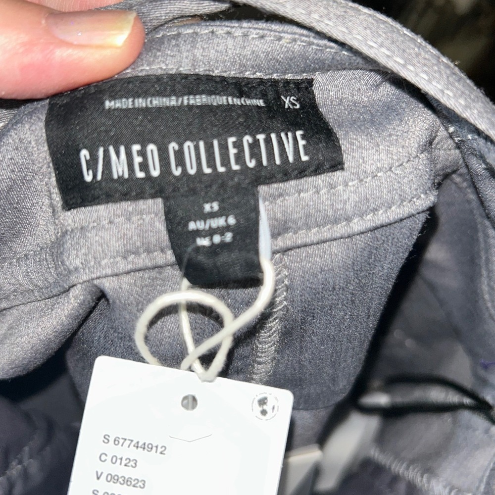 C/MEO COLLECTIVE Capable Pant Grey‎ Marle Contrast Stitch Straight Leg Womens XS - Picture 3 of 8